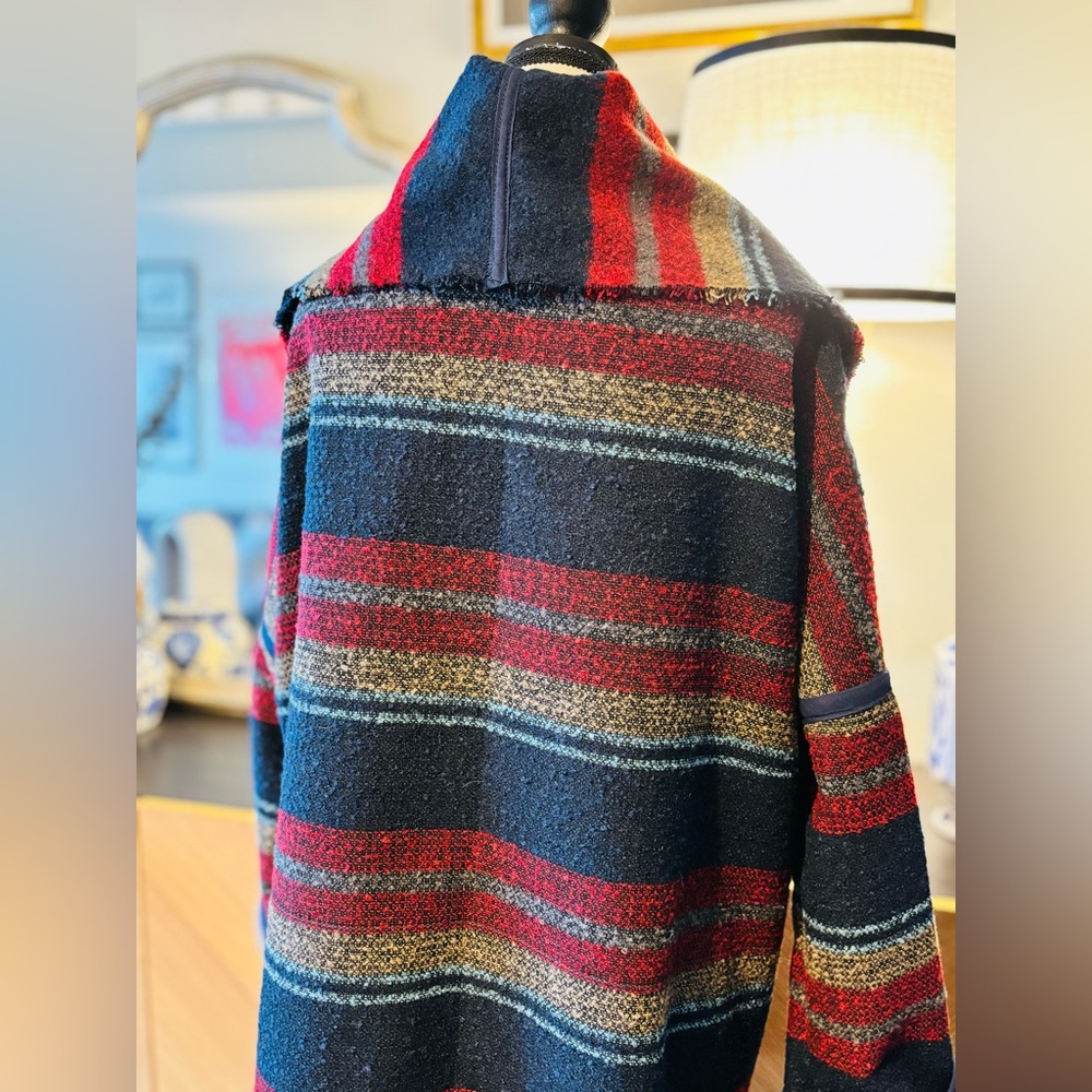 🧵 HANDMADE (by me!) Open-Front Wool Blend Coat size L - Picture 7 of 13
